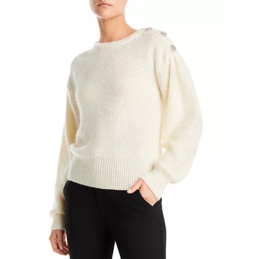 Hugo Boss Fernas Crystal Button Puff Sleeve Sweater